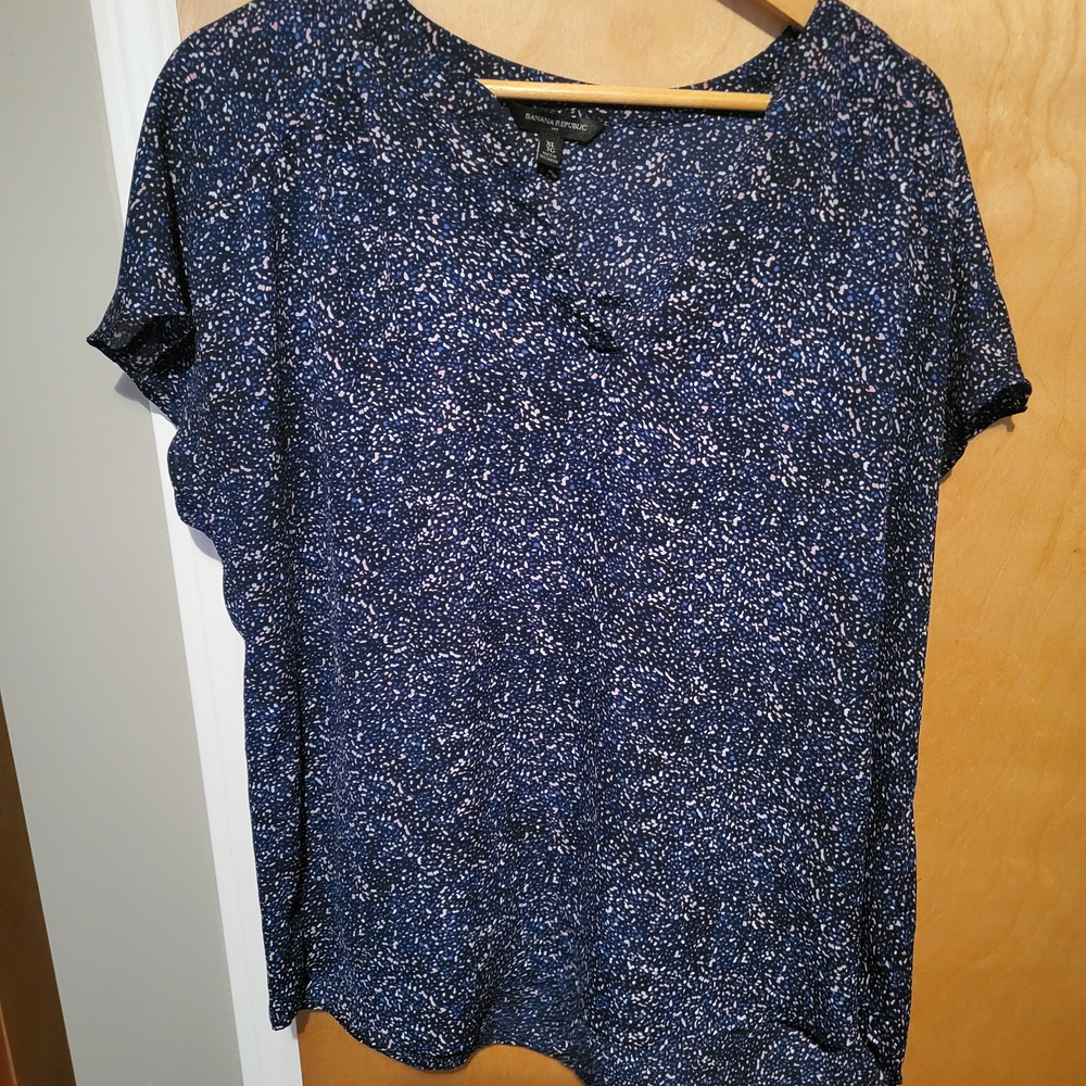 Blue Patterned Women's Top - Picture 3 of 6